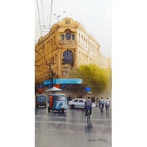 Zahid Ashraf, 12 x 24 inch, Acrylic on Canvas, Cityscape Painting, AC-ZHA-066
